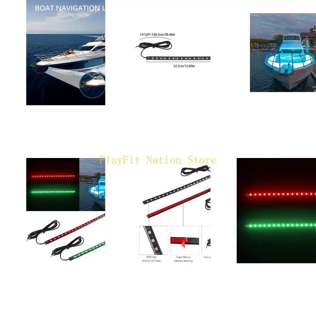 

242F Лодки, морские светодиодные ленты для лодок на носу и корме, освещение по левому и правому борту, 12 В постоянного тока