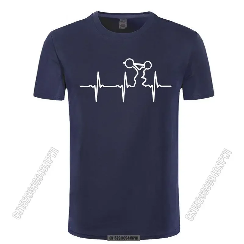 Heartbeat Of Weightlifter T Shirt Funny Birthday Gift Men Dad Father Husband Gymer Fitness Bodybuilding Fit T-Shirt Top