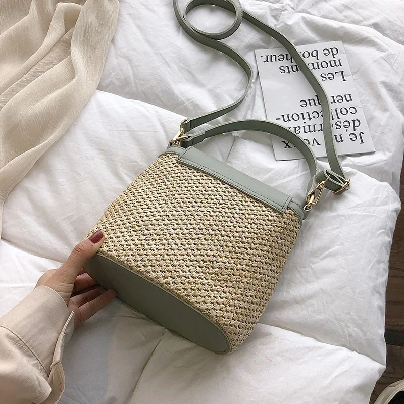 Strand urlaub gewebte Frauen tasche neue Modetrend koreanische Version vielseitige Mode Handheld Umhängetasche – Detail 5