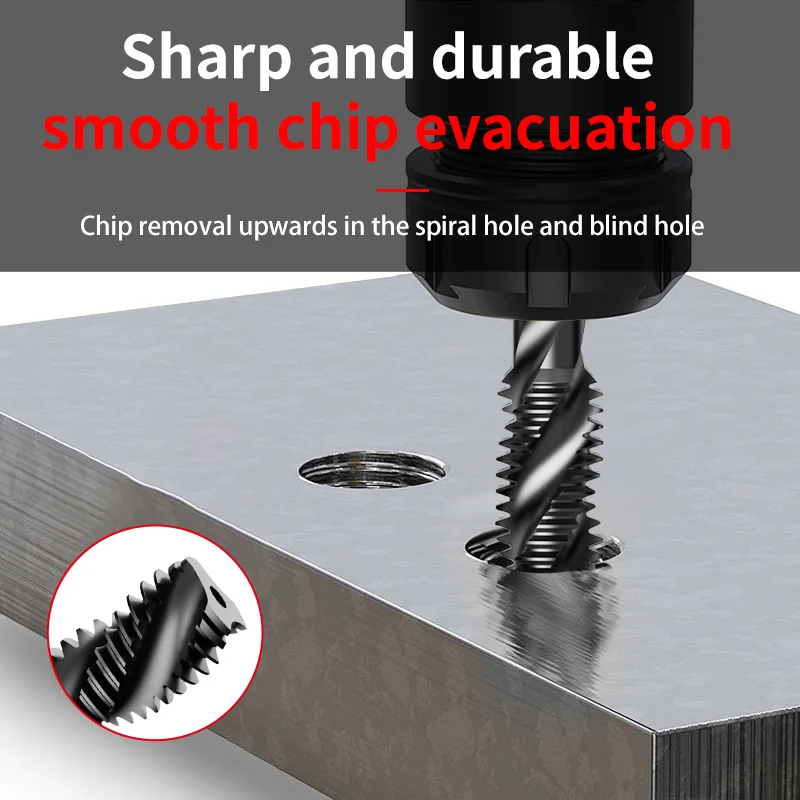 M35 صنبور آلة النتريد المحتوي على الكوبالت، صنبور حلزوني، مثقاب خاص للفولاذ المقاوم للصدأ، 4 م، 5 م، 6 م، 8 م، 10 م #3