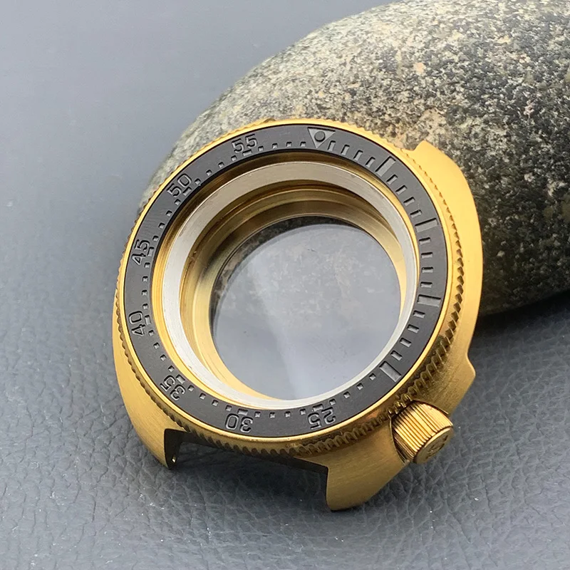 Gold 6105 6309 Turtle Abalone Watch Case Crown at 4.1 Fit NH35 NH36 Movement 200m Waterproof Resistance Diving Men's Watch Case image 3