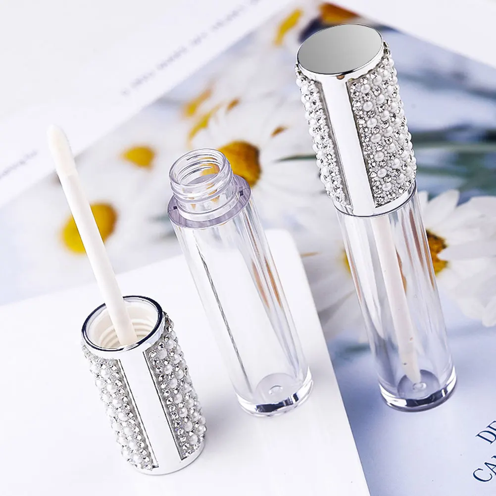 10 Pezzi Tubetti Lucidalabbra da 5ml, Mini Bottiglie in Vetro Ricaricabili per Olio Labbra, Strumento Fai-da-Te, Contenitori per Lucidalabbra