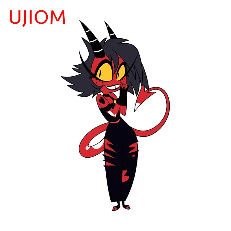 UJIOM Helluva Boss Millie ملصقات جدار لطيف غرفة نوم الكرتون مقاوم للماء الشارات غرفة المعيشة الأمتعة خزانة الحمام الشارات #1