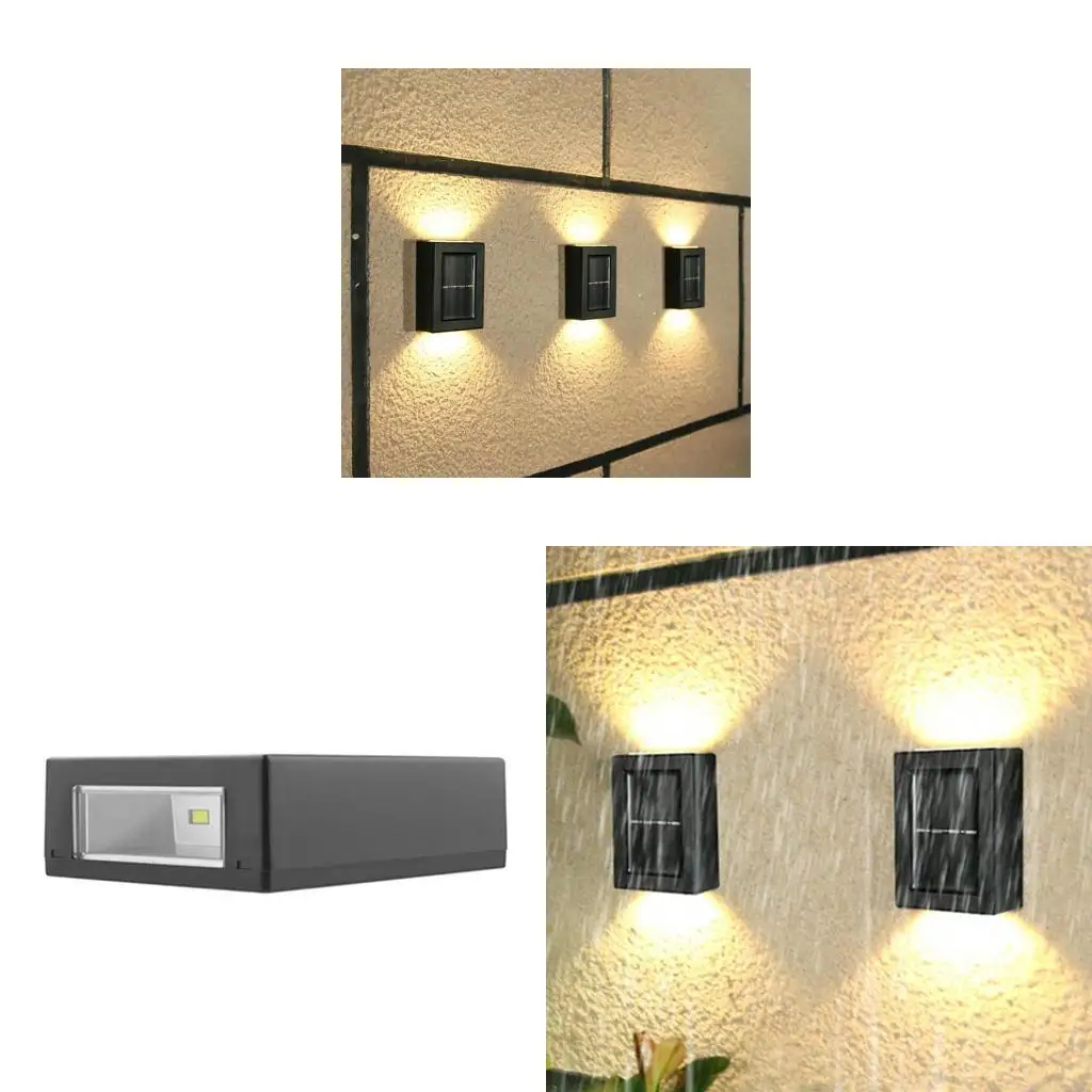 

F19B Square Solar Power Garden Light Patio Waterproof Wall Fence Lamp Outdoor Yard Home Decorations