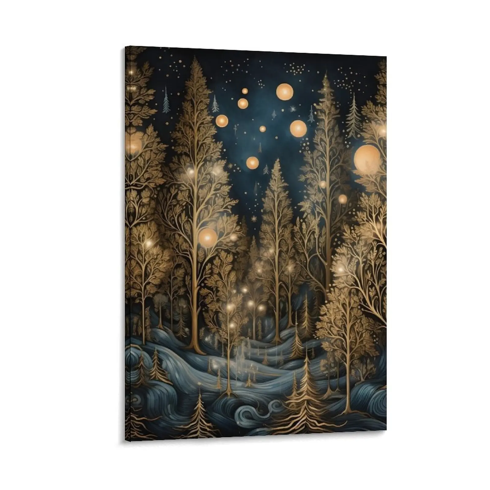

Enchanting Christmas forest print Canvas Painting poster mural anime posters paintings wall decor