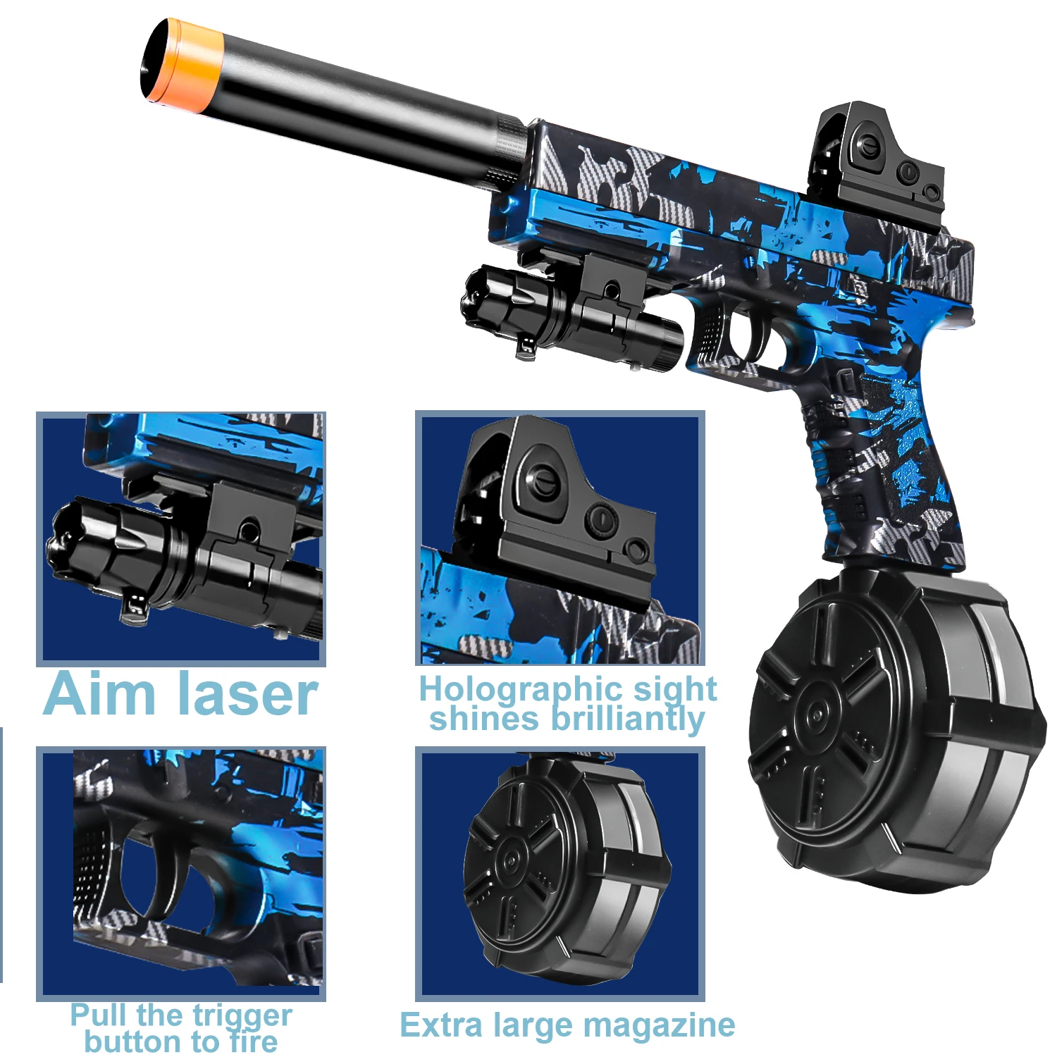 Electric gel gun! Toy pistol, automatic and fully automatic splatter ball toys, perfect for outdoor shooting games (no bullets)