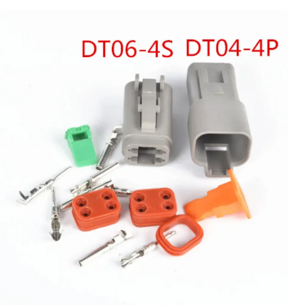 5sets auto 4pin plastic waterproof wiring male and female connector DT04-4P DT06-4S