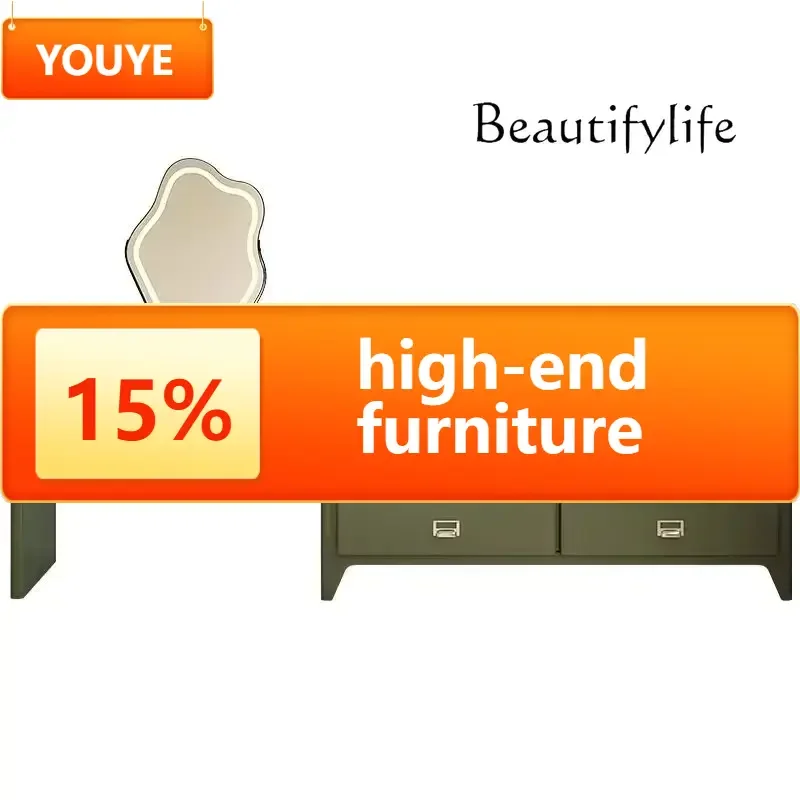 

Комод для спальни в скандинавском стиле, 6 ящиков, современный европейский дизайн, роскошный зеленый туалетный столик с зеркалом для девочек, мебель для дома