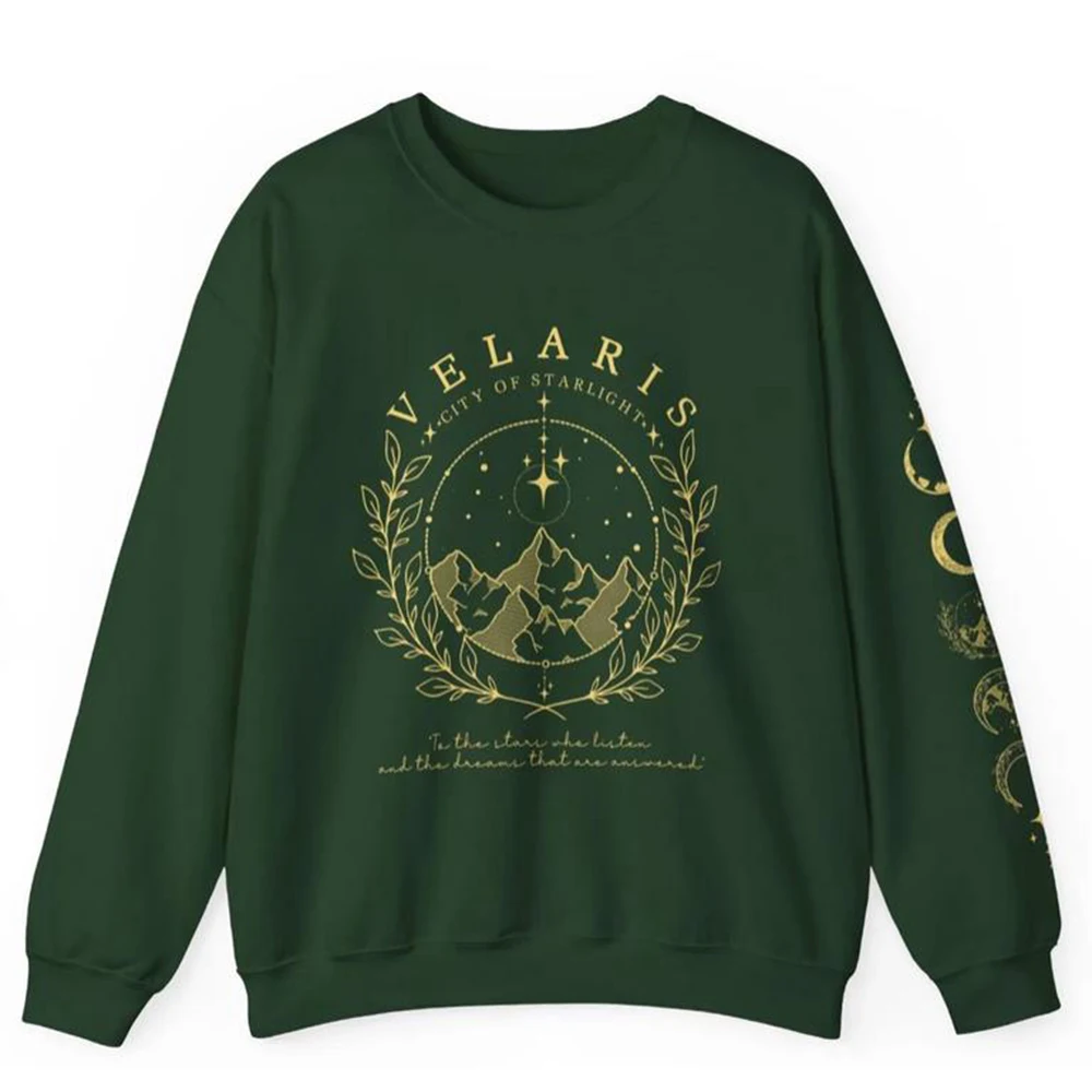 Velaris Sweatshirt with Sleeve Print Shirt ACOTAR Merch Sarah J Maas Sweater City of Starlight Pullover Feyres Tattoo Sweatshirt