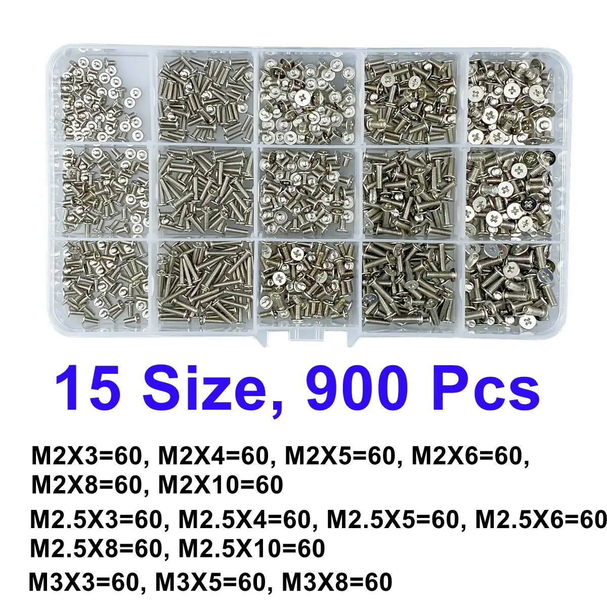 230/500/900 Stuks Laptop NoteBook Computer Schroef Bolt M2 M2.5 M3 Phillips Cross Ultra Dunne Platte Wafer hoofd Mix Assortiment Kit