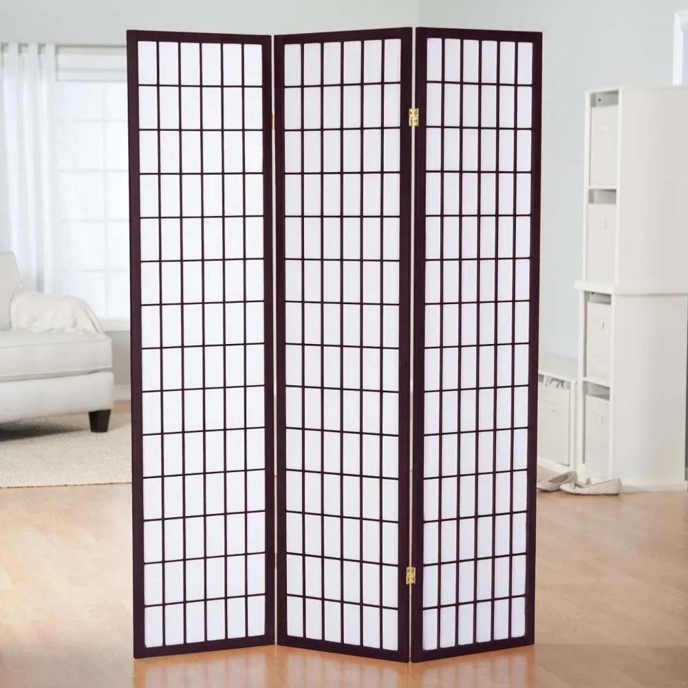 

Japanese Style 3 Panels Wood Shoji Room Divider Screen Oriental for Home/Office (Cherry)