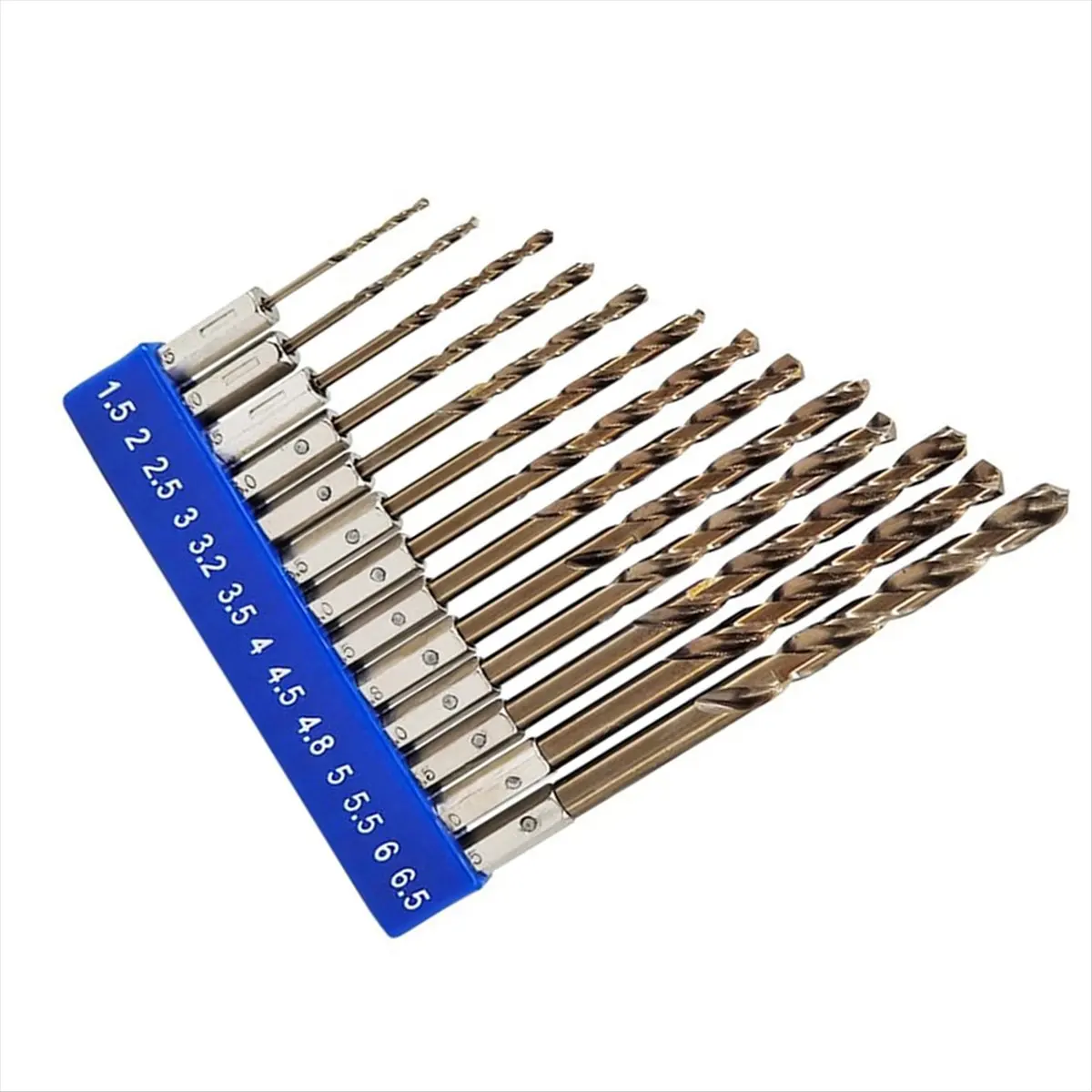 A79G 5% Cobalt Hex Shank Metric Drill Bits Set (1.5mm-6.5mm/13pcs) Suitable for Stainless Steel, Cast Iron, Hard Metal