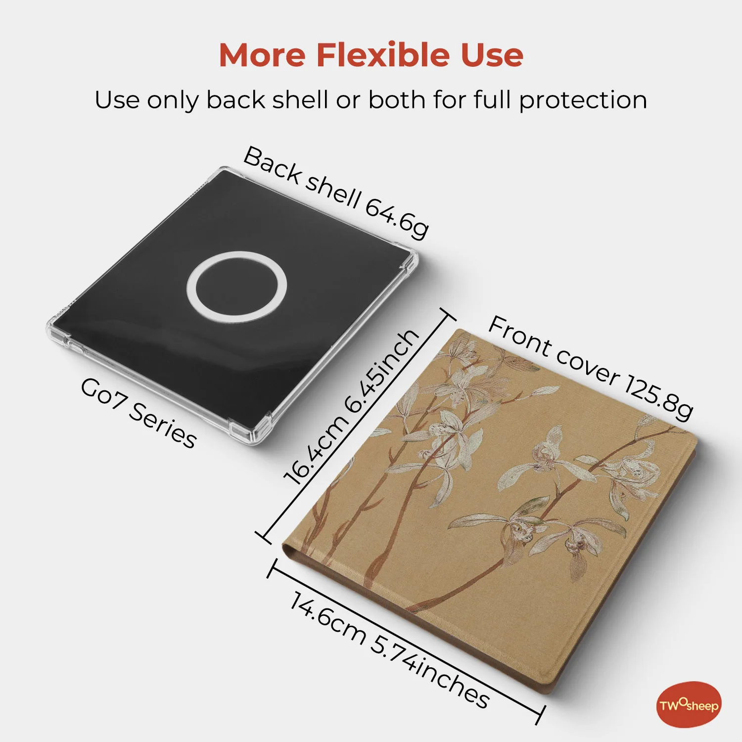 twosheep Abnehmbare magnetische Hülle im chinesischen Stil, geeignet für Boox Go7 Go Color7 GenII GenI Leaf3 Leaf3c Leaf2 7 Zoll, mit automatischer Schlaf-Funktion – Detail 7