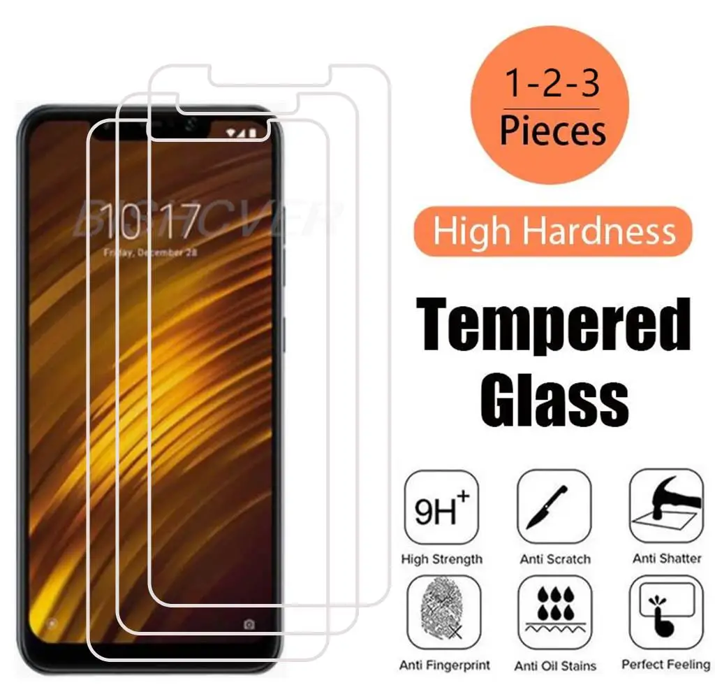 Tempered Glass For Xiaomi Poco F1 Screen Protector Toughened protective film For Xiaomi Pocophone F1 Global Version