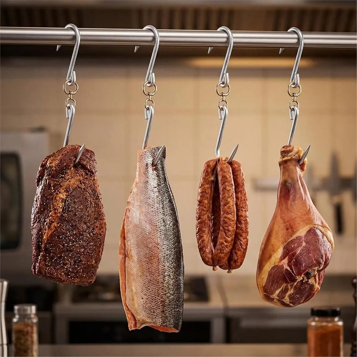 4Pack Swiveling Meat Hooks 12