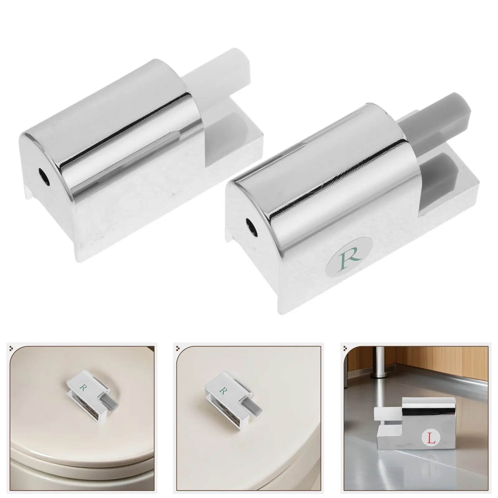 

1Set Slow Lowering Toilet Seat Hinge ABS Square Shell Structure Soft Close Quiet Damper Replacement for Home Hotel