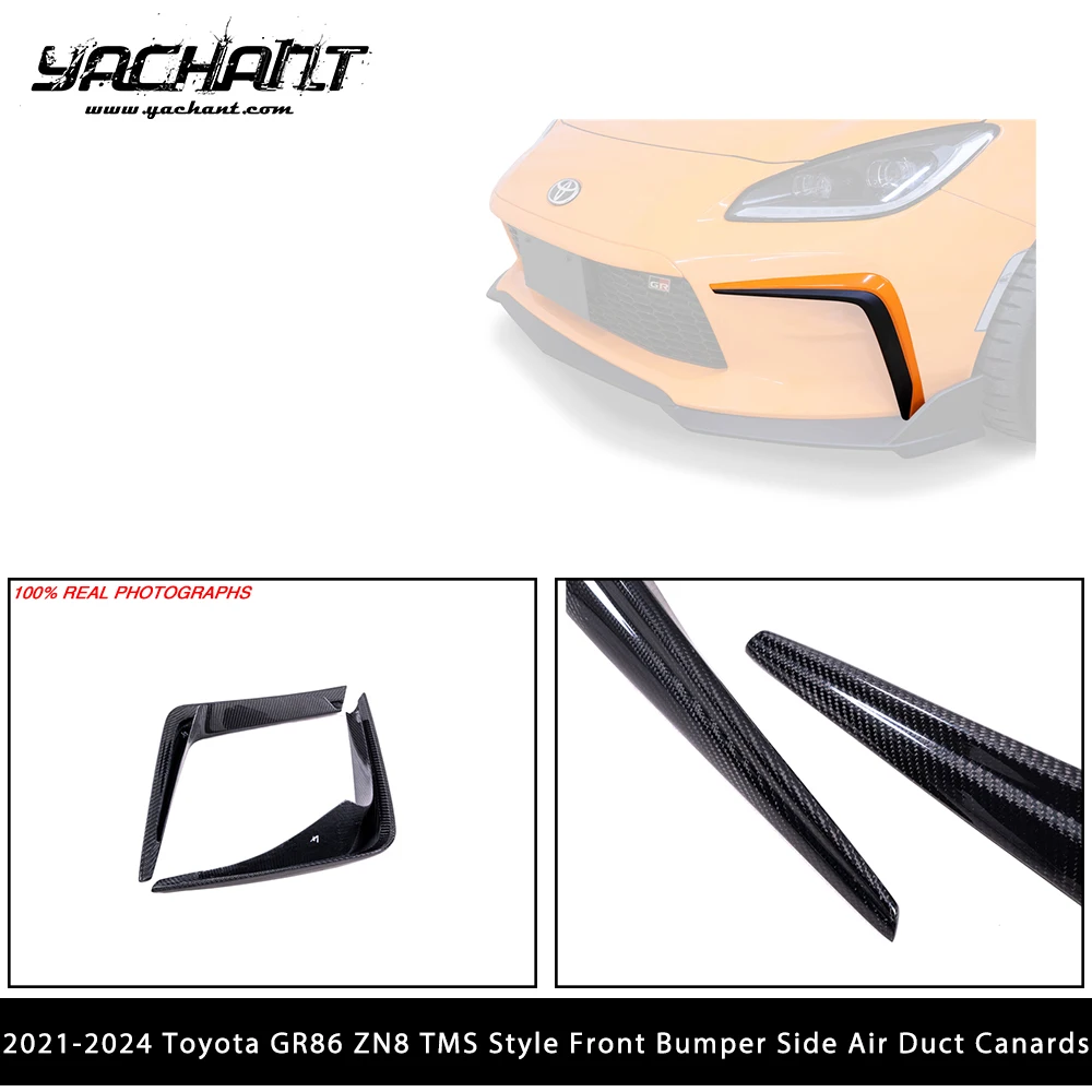 

Car Accessories CF Carbon Fiber Front Bumper Side Air Duct Canards TMS Style Fit For 2021-2024 Toyota GR86 ZN8
