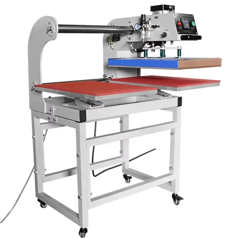 【Fashionable】Tshirt Printing Transfer Printer Pneumatic Double Station Heat Press Machine 2000W 220V