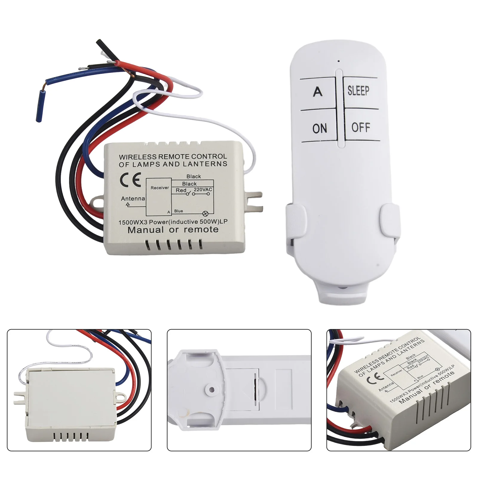 1 Way ON/OFF 220V Remote Control Switch Switch Set Lamp Light Digital Wireless Wall Remote Control Switch Receiver Transmitter