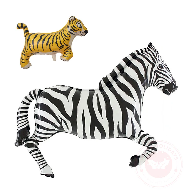 75x103cm Zebra Horse Tiger Aluminum Foil Balloon Cartoon Animal Birthday Party Decoration Personalized Theme Room Decor Toys