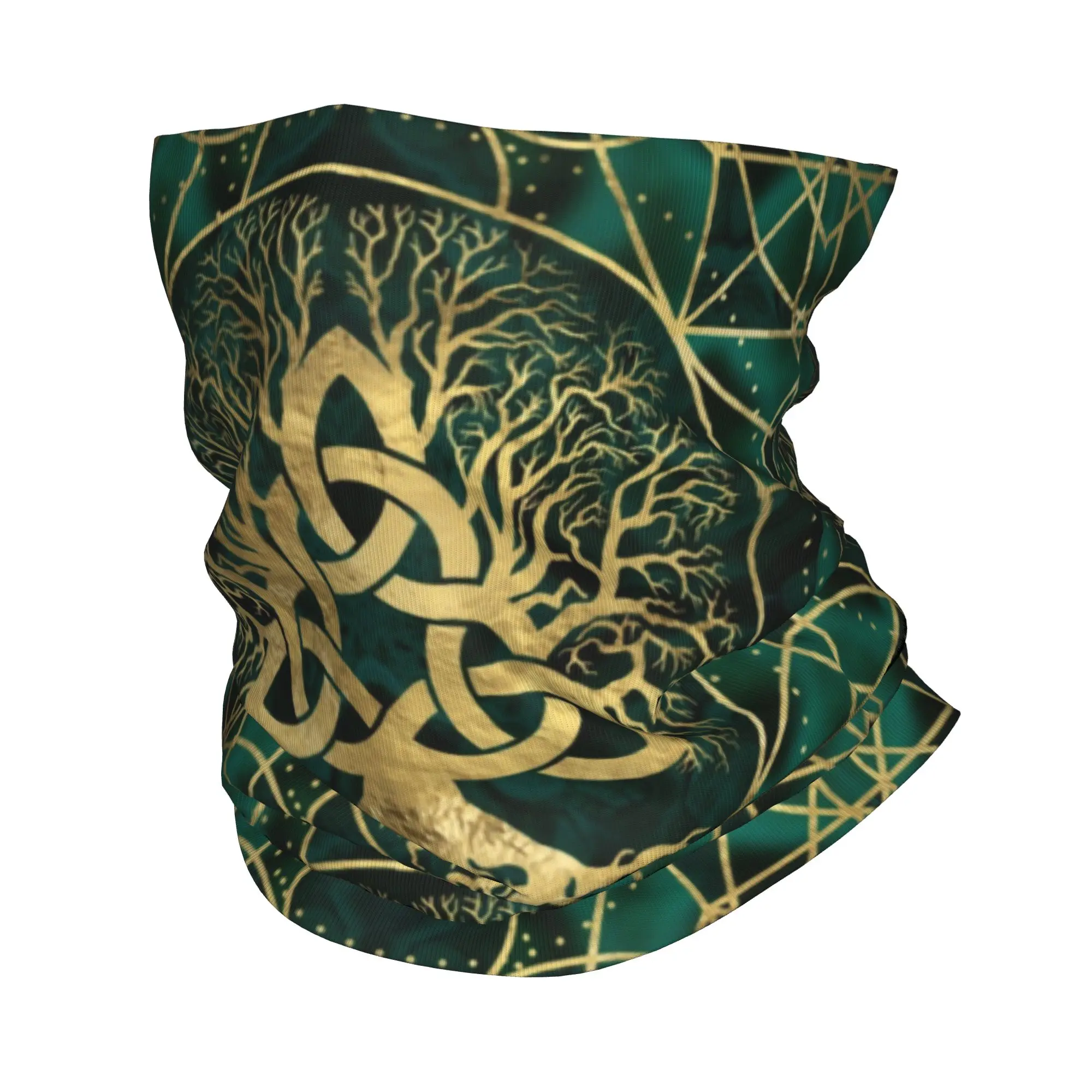 

Custom Tree Of Life With Triquetra Bandana Neck Gaiter for Ski Hunting Men Women Wrap Scarf Vikings Balaclava Warmer