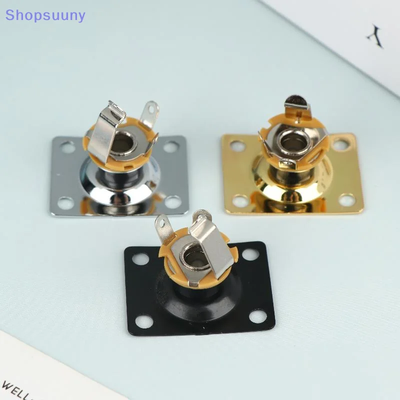 [SU]Electric Guitar Jack Output Plate Guitar Output Jack Plate Square Shape Metal Compact Guitar Jack Socket Plate Guitar[SU]