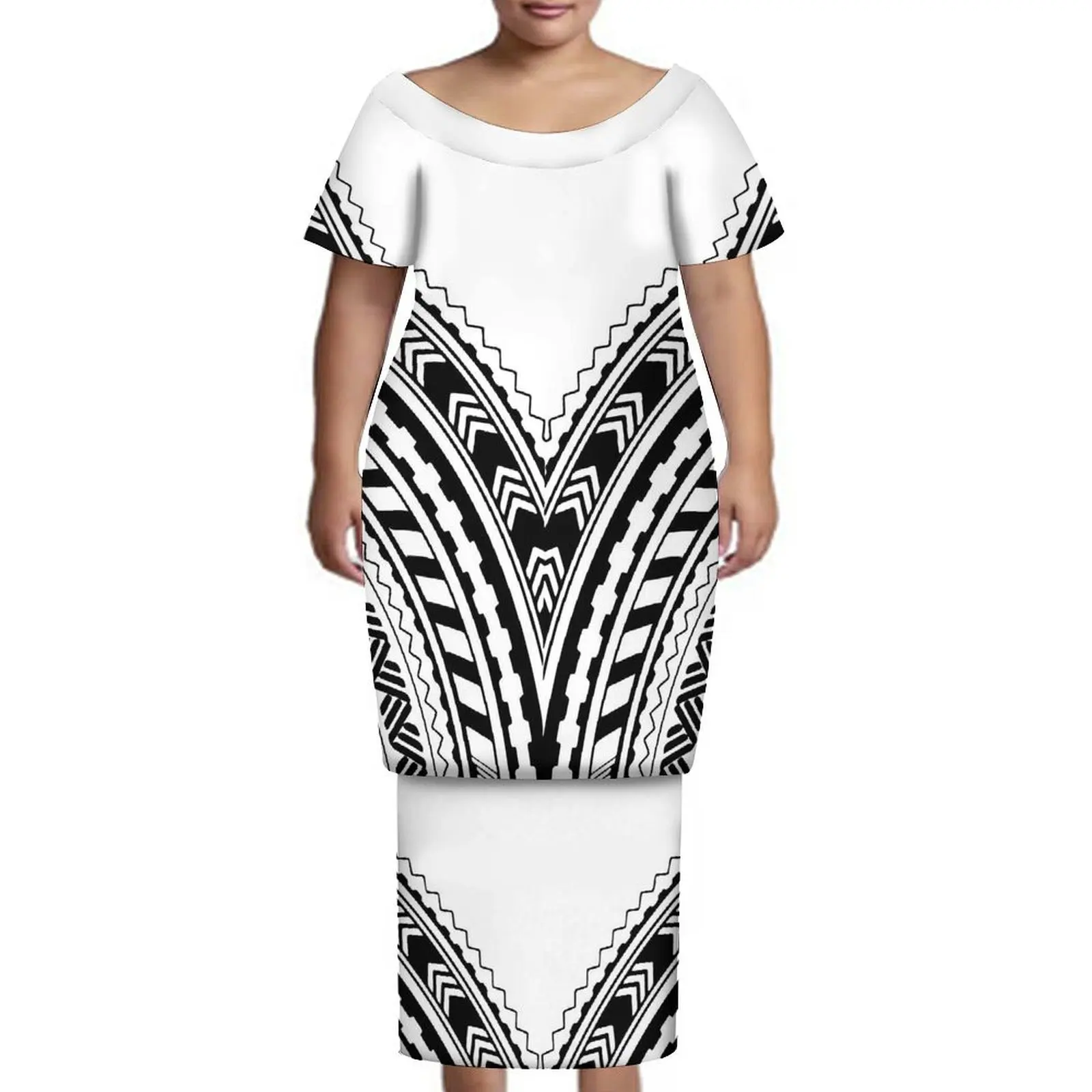 Nouveau Samoan créatif usage quotidien imprimé fleuri femmes Puletasi hauts et robes longues robes de fête de Festival polynésien