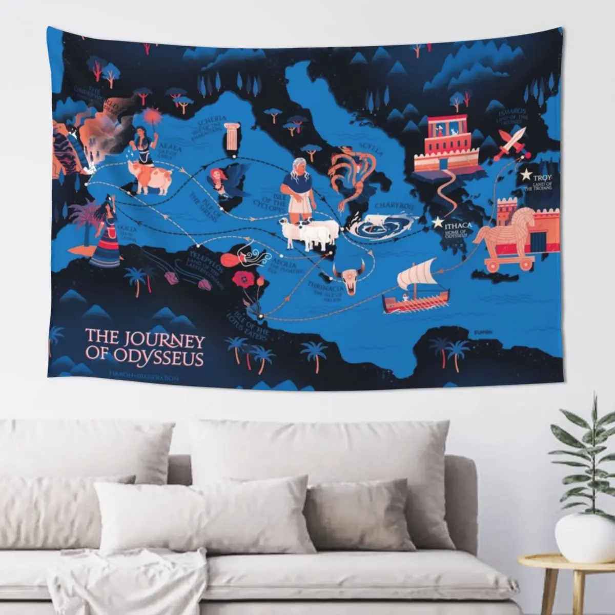 Odyssey Haritası - İş için takımyıldızı güvenli Goblen Ev ve Konfor Dekor Odası Yatak Odası İçin Estetik Goblen