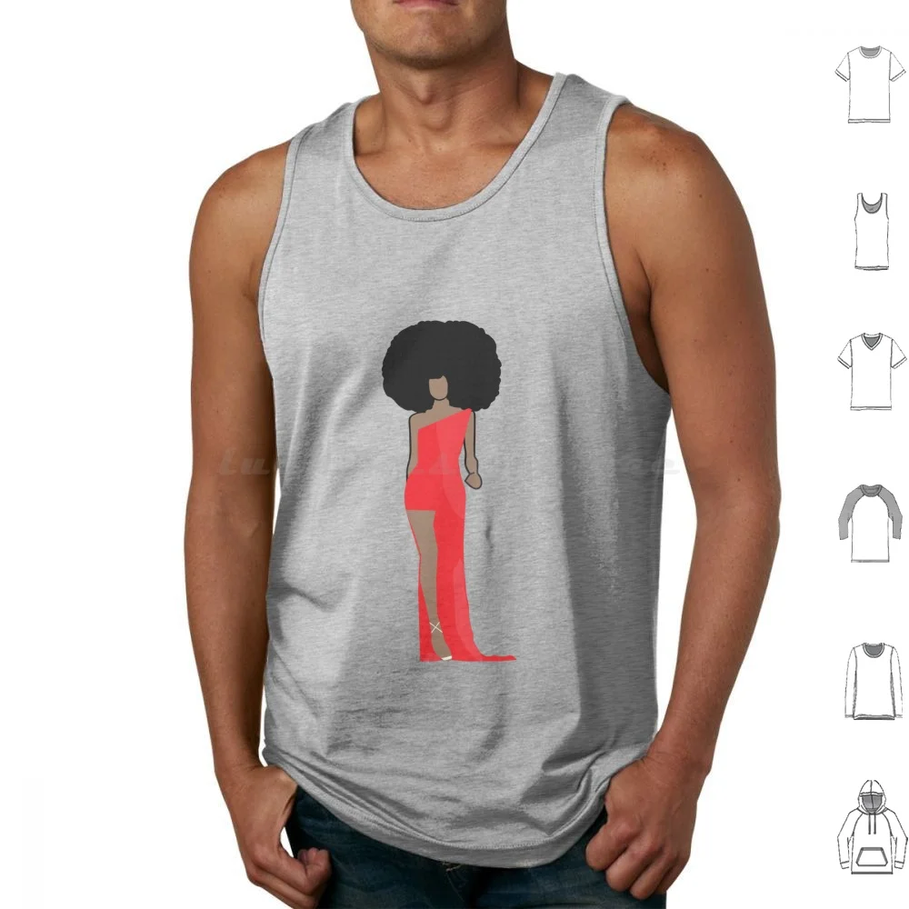Fabulousray Tank Tops Vest Sleeveless Blackgirlmagic Black Girl Magic Model Afro Bighairdontcare Red Modest Runway