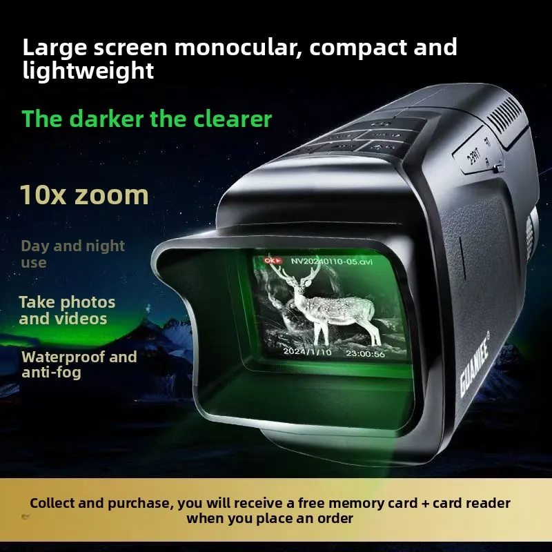 

NewWIFIUltra-Clear Rechargeable Monocular Black Infrared Night Vision Device with Photo and Video Recording Digital Outdoor