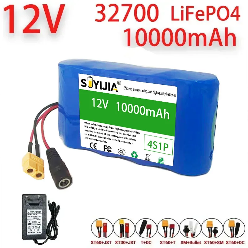 

32700 4S1P 12V 10Ah LiFePO4 Battery Pack with 4S Balanced BMS Rechargeable for Electric Boat Uninterrupted Power Supply UPS