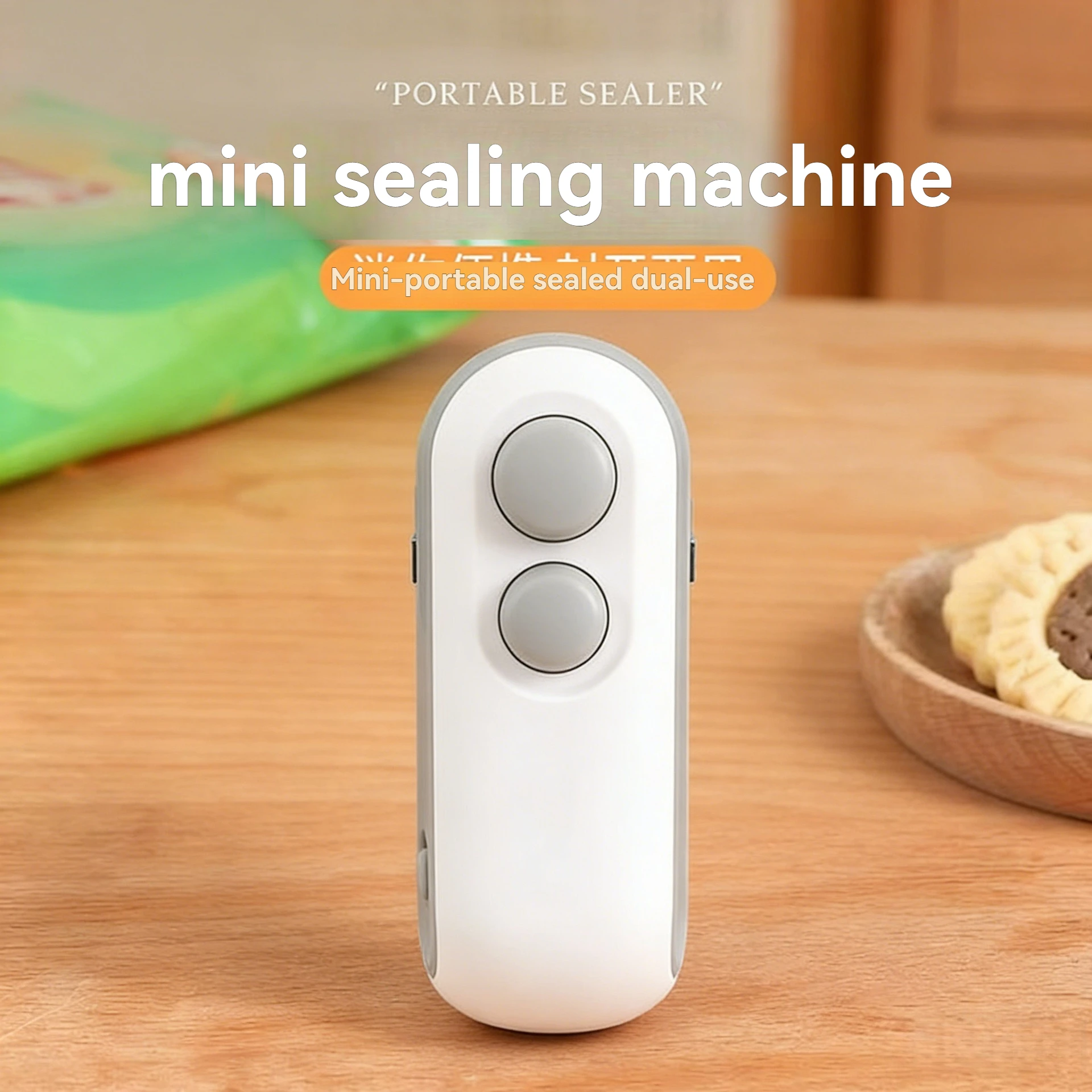 USB Rechargeable Mini Sealing Machine, Magnetic Refrigerator Sticker Portable Snack Bag Sealing Machine, Built-In Cutter Plastic Bag Heat Sealing Machine
