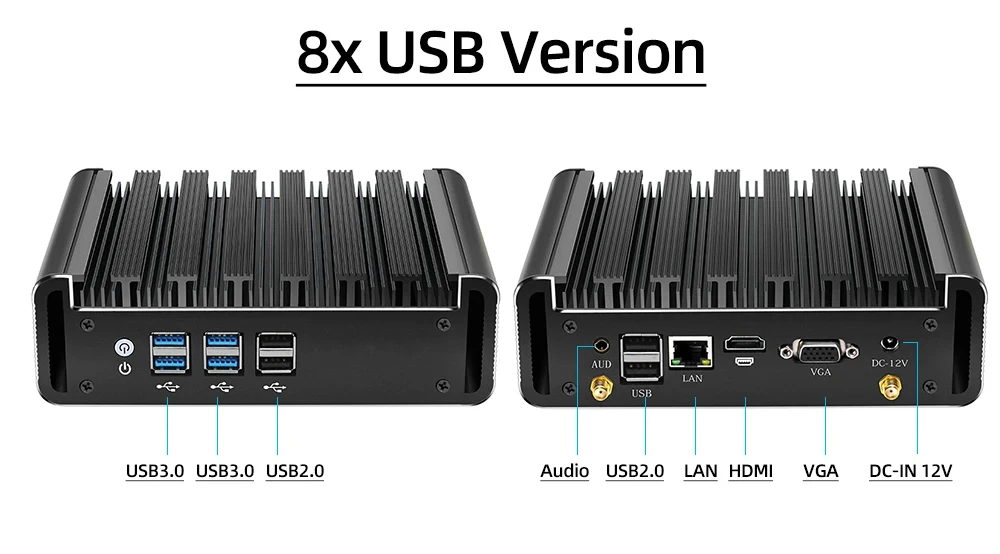 XCY X31Y Fanless Mini PC Intel Core Processor I7 5500U I5 5200U I3 5005U WiFi Gigabit Ethernet Windows Linux Thin Client HTPC