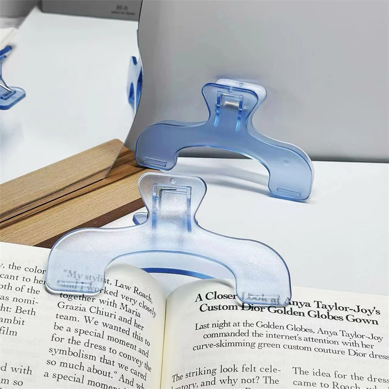 Transparent Plastic Large Book Clip Simple Reading Aid Fixed Book Holder Bookmarks Creative Design Practical Note Holder