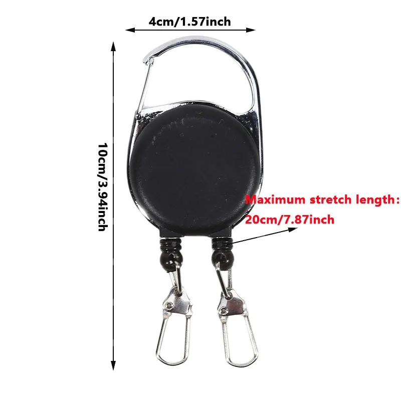 Double Headed Retractable Keychain Creative Keyring Badge Reels ID Card Holder Unique Anti Lost Easy To Pull Buckle Keychain