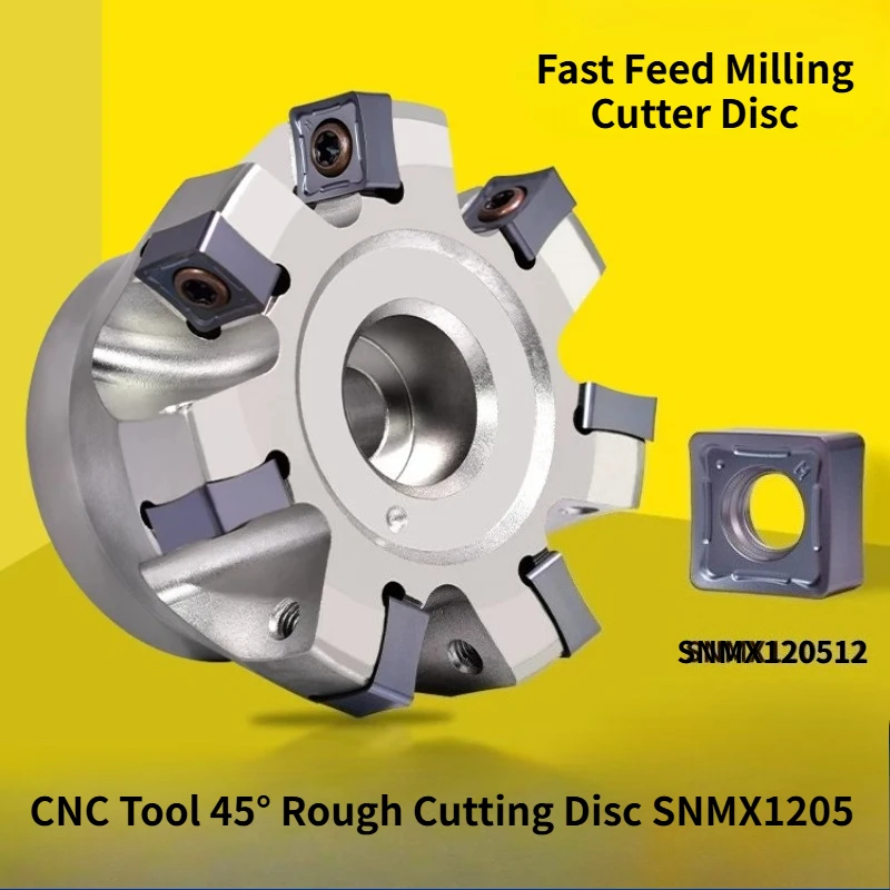 

CNC Tool 45° Rough Cutting Disc SNMX1205, Fast Feed Milling Cutter Disc, SNMX 45%, SN12Insert, High Efficiency Machining