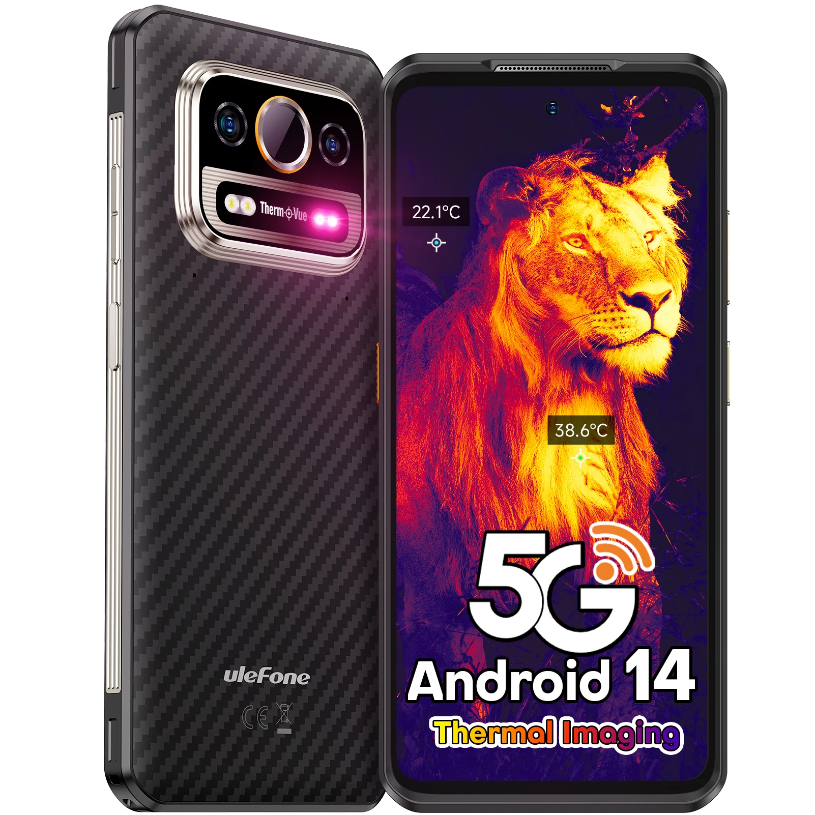 Ulefone Armor 25T Pro 5G teléfono resistente Android 14 30W carga inalámbrica 50MP + 64MP noche NFC teléfono inteligente impermeable