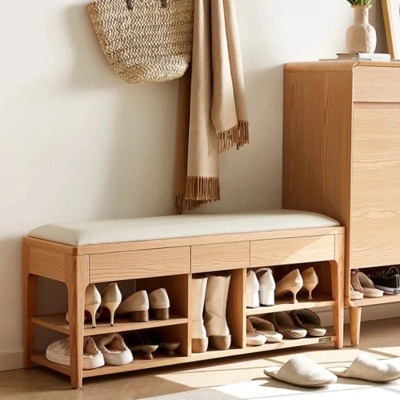 Wohnzimmer Schuhe Schränke Möbel Minimalistisch Modern Nordic Log Wind Indoor Schuhwechselhocker im Schuhregal Organizer