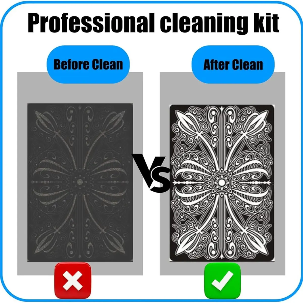 308Pcs Trading Card Cleaning Kit with 5 Pack Magnetic Card Holder Card Cleaning Tools Plastic