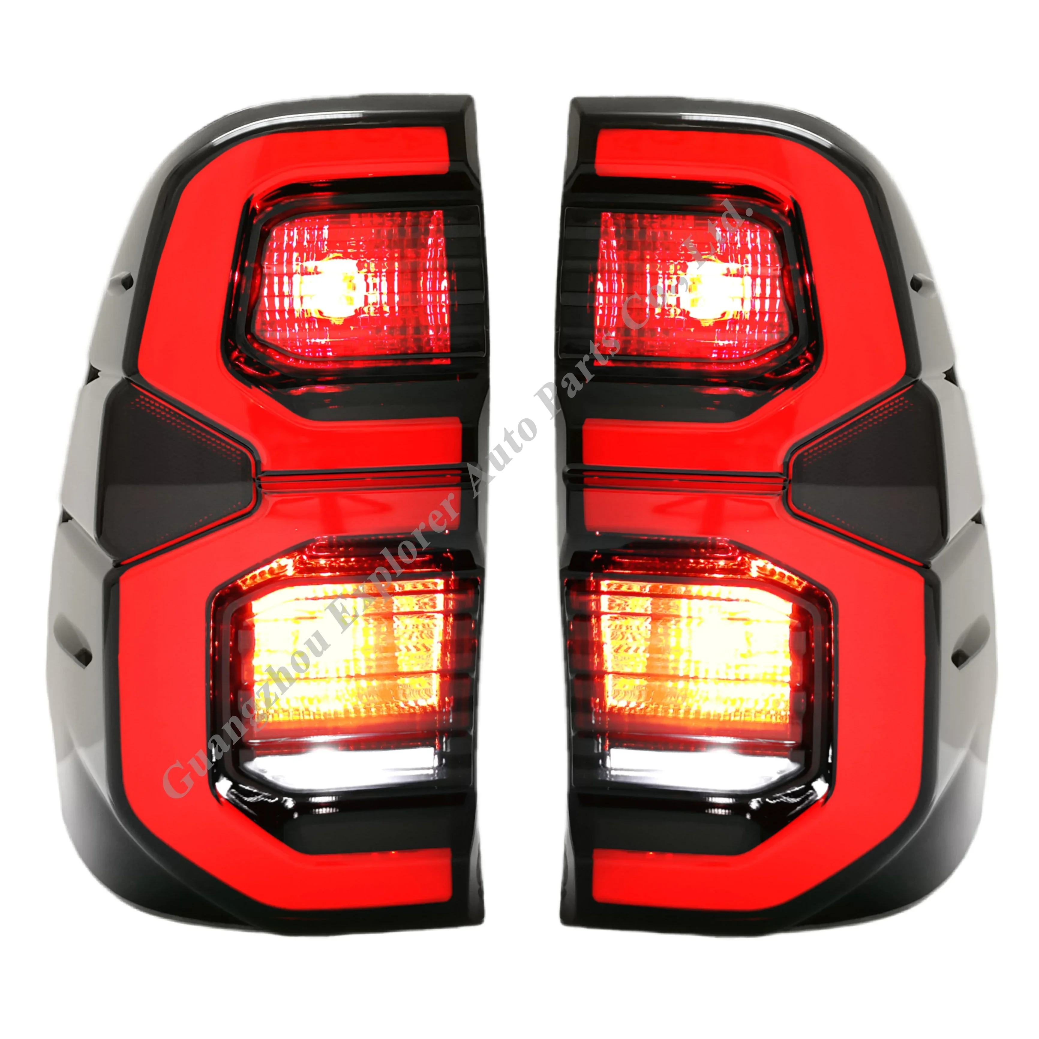 Tail Lamp Black and Red for Toyota Hilux Revo 2020-2021 Accessories Taillights for LED Tail Lights ( NOT Compatible with Tonka )