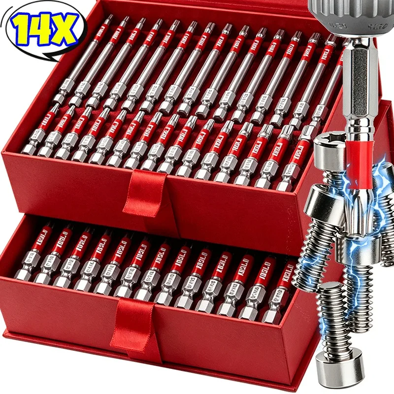 

S2 Alloy Steel Hole Notched Drill Bit Set High Hardness Strong Magnetic 50/100mm Tamper Proof Hole Home Repair Power Tool Bits