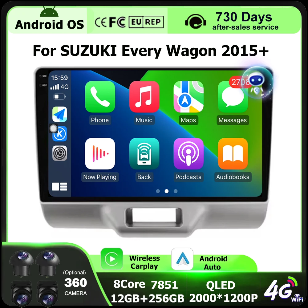 

9 Inch For SUZUKI Every Wagon 2015+ Android 16 Auto Car Radio Multimedia Video Player Navigation GPS 360 Camera Carplay 4G WIFI