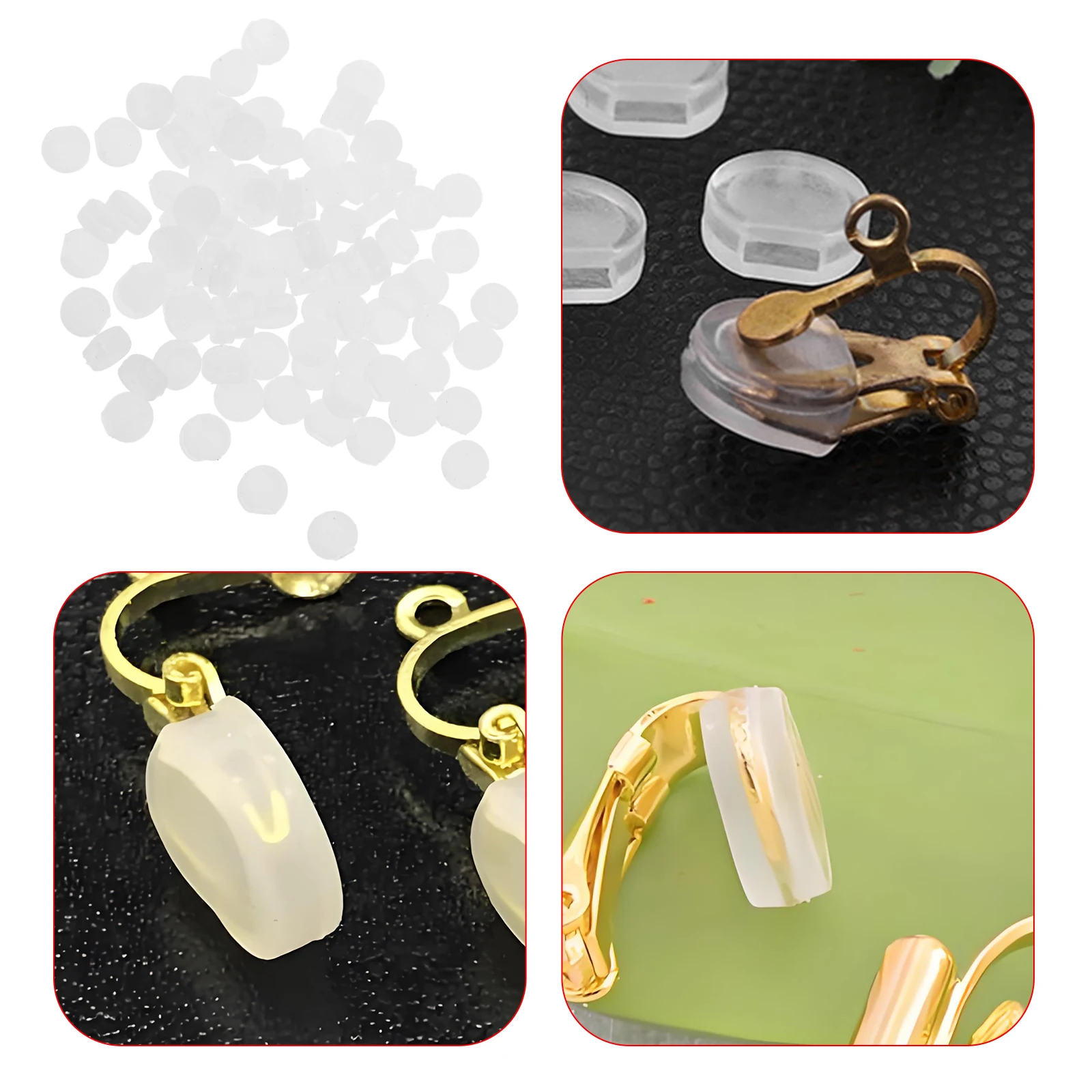 

100pcs Clip Pads Clear Silicone Earring Backs Soft Anti Pain Cushions DIY Clip On Earring Backs Jewelry Accessories