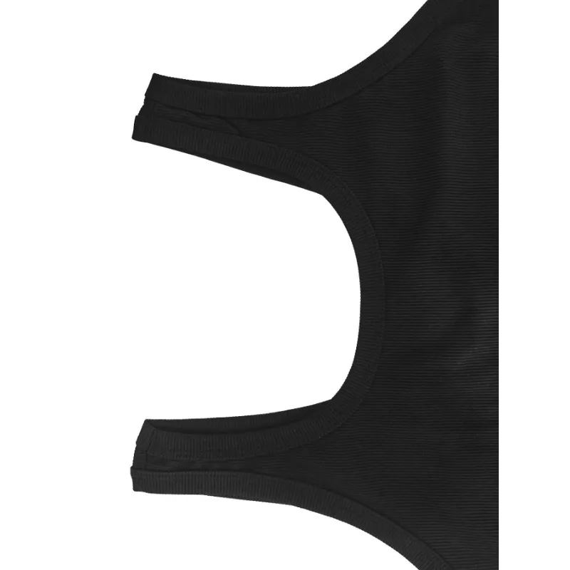 مقاس كبير 1XL-5XL بدلة نسائية جديدة غير رسمية مضلعة برقبة مربعة رياضية ومريحة بدون أكمام #3