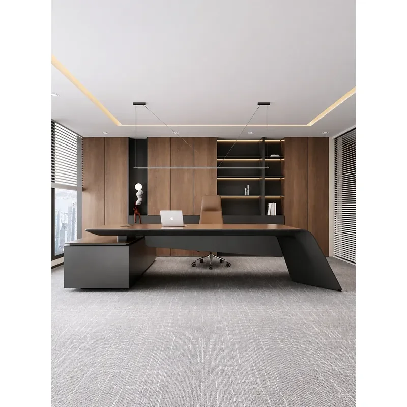 Modern Executive Desk and Chair Set Simple High End Office Furniture for President Manager Light Luxury Business Workstation
