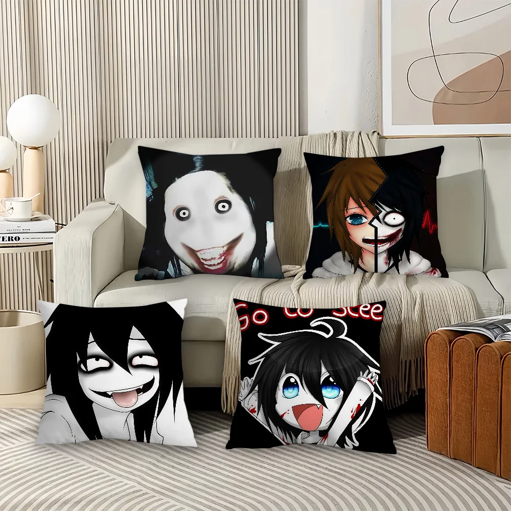Jeff the Killer funny go to sleep cushion cover Suitable For Bedrooms Living Rooms Cars Home Decoration