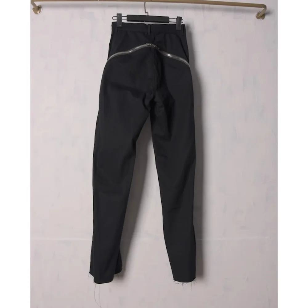 RO High Street Side Zipper Slit Micro Horn Casual Pants Men's Trendy Brand Loose Straight Tube Hanging Long Pants Fashionable