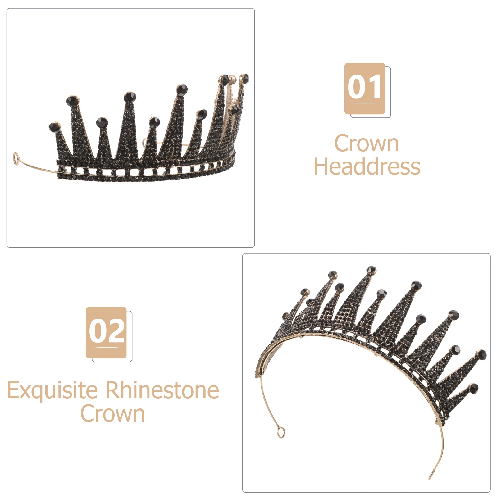 

Alloy Crown Durable Lightweight Hair Baroque Pageant Crown Accessory Halloween Thanksgiving Bride Bridesmaid Gift