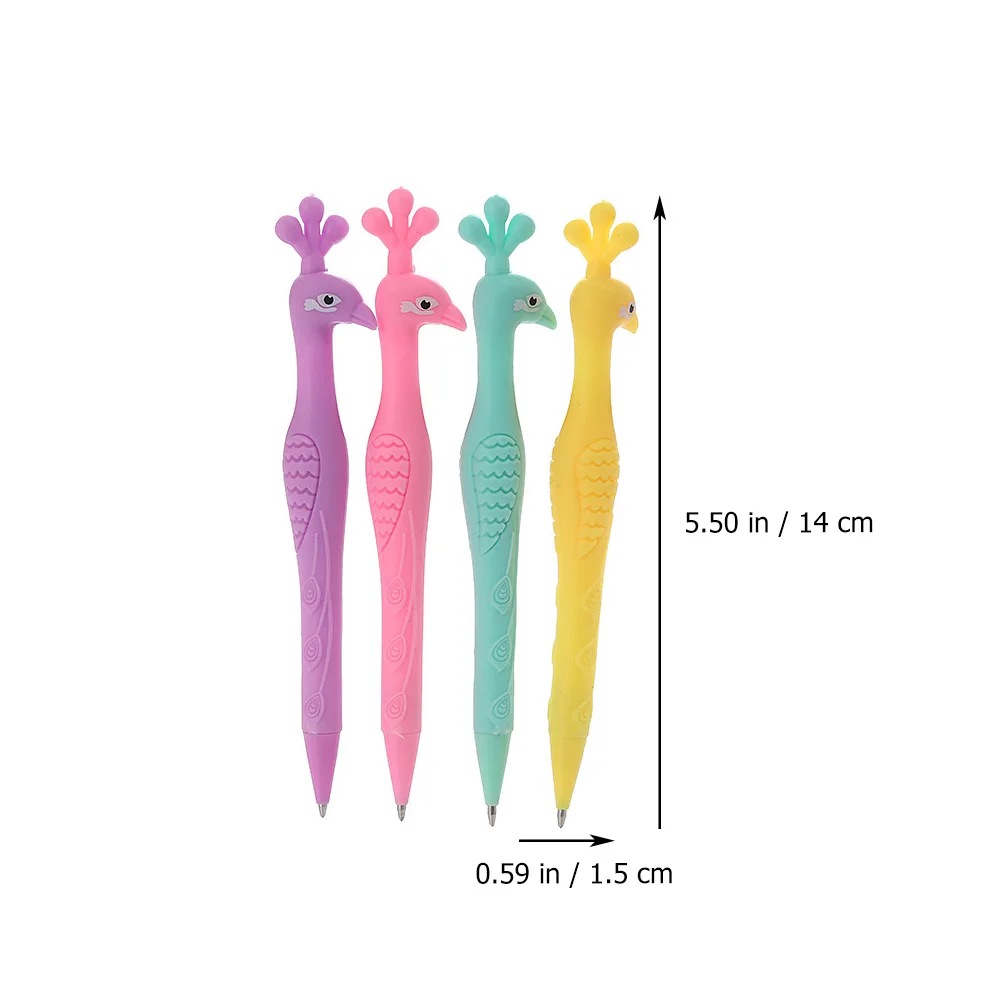 

12 Pcs Peacock Automatic Pen Multicoloured Pencils Animal Hand Writing Pens for