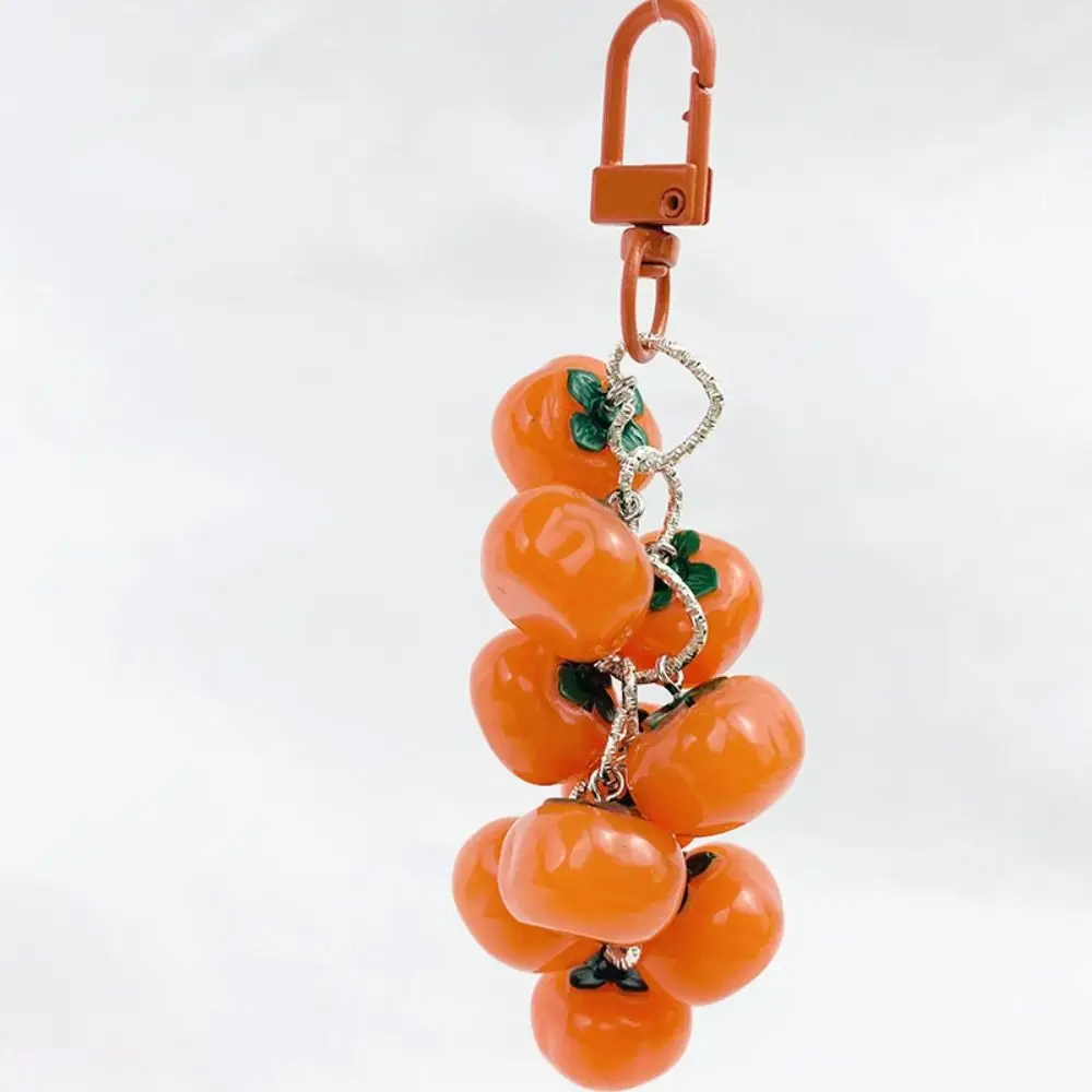 Car Keyring Simulation Strawberry Keychain Ins Acrylic Fruit Skewers Pendant Sweet Exquisite Persimmon Charms Hanging